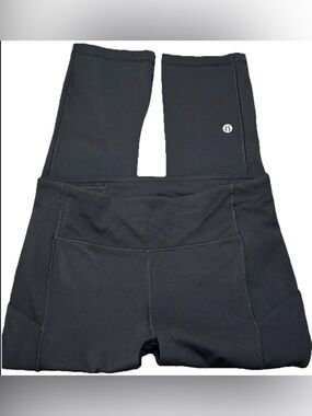 Lululemon Speed Up Crop 21” Black High Rise Leggings Size 6 Pockets